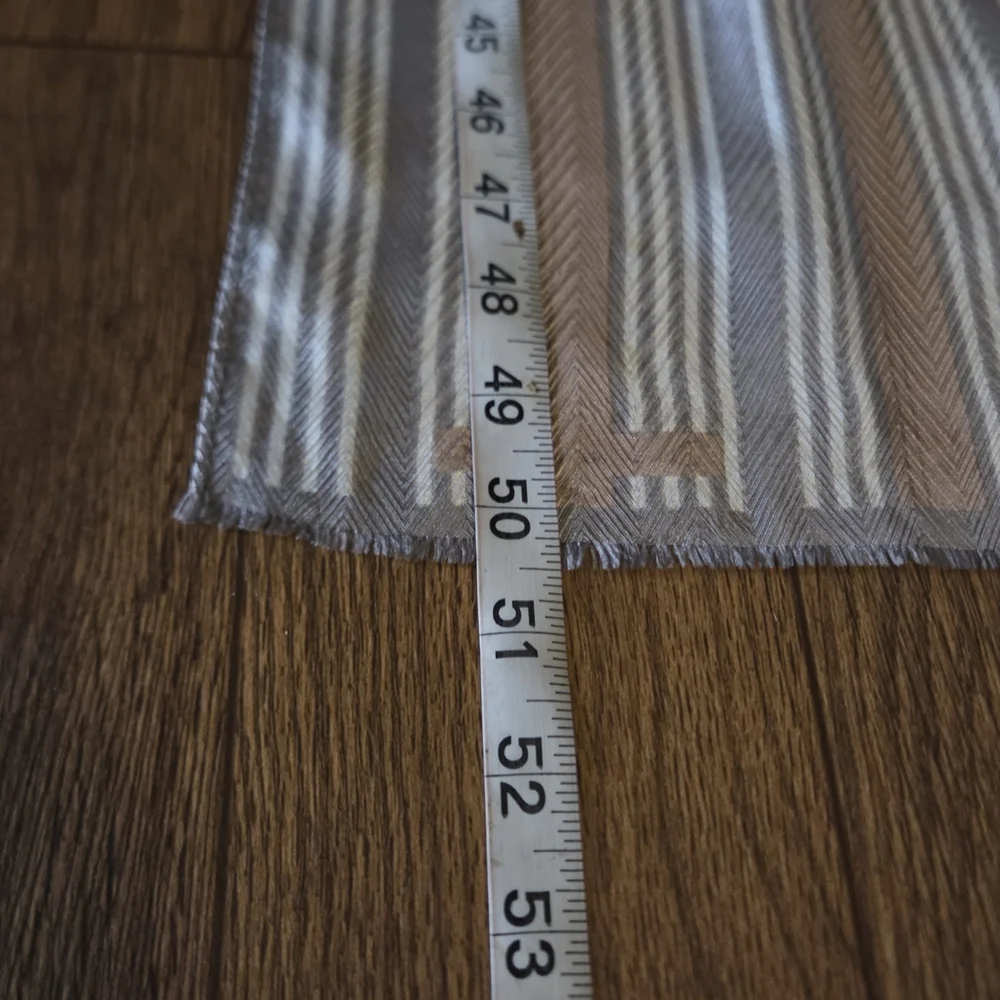 Oscar de la Renta Striped Silk-Feel Scarf – Designer Neutral Chic